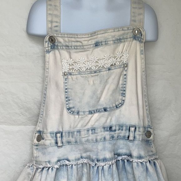 Jordache girl’s youth overalls bib denim jean skirt size Lg - Picture 3 of 7